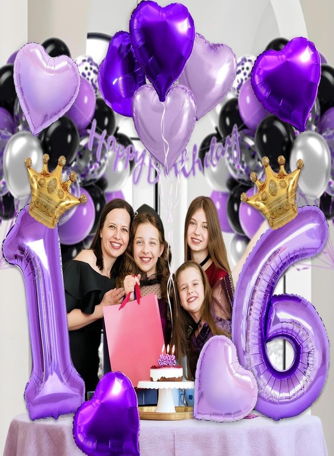 Florisland 40 inch Large Purple Number 4 Crown Balloon for Princess Jasmine Decorations, Foil Mylar Jasmine Birthday Balloons for Girls Purple Theme Birthday Party Decorations, Supplies - Image 5